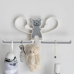 INS Cartoon Bear Hair Clips Holder Wall-mounted Girls Hairpin Storage Rack Headband Barrettes Organizer Punch-free Storage Rack
