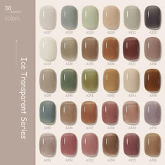 Yickyue Spring Summer New Nail Polish Jelly Semi Transparent Hybrid Varnish 8ml Nude Pink Ice Through Gel UV LED Nail Art Design Varnish