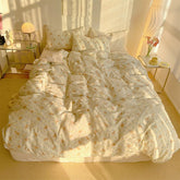 YICKYUE - Warm Pastoral Style Pure Cotton Four Piece Set