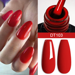 YICKYUE - 7ML Astral Purple Gel Nail Polish Glitter Red Coffee Color Semi Permanent UV Gel All For Nails Art Manicure Varnish