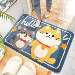 Kawaii Shiba Inu Cat Bear Bathroom Entrance Door Mat Cute Plush Bath Mug Doormat Home Non-slip Indoor Outdoor Kitchen Carpet