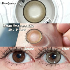 YICKYUE 2Pcs Gray Contact Lenses with Degree Yearly Blue Lens Colorcon Cosmetics Beauty Big Eyes Student Pupil Fast Shipping