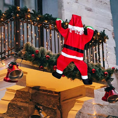 YICKYUE - 1.7M Santa Claus Plush Suit Climbing Window Balcony Roof Chimney Hanging, 2024 Merry Christmas Gift Holiday Decoration Hanging