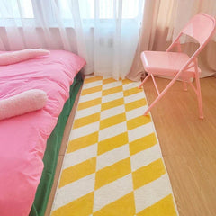 YICKYUE - Bedroom Rug Room Decor Carpet Bedside Mat Home Decoration Yellow Floor Mats Soft Fluffy Plush Long Area Rugs
