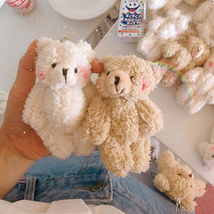 W&G Cute Blush Bear Pendant Female Ins Tide Japanese Kawaii Plush Doll Bag Ornaments Creative School Bag Key Decoration