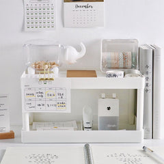 Storage Shelf Desktop Rack Double-layer Desk Stand Shelf Plastic Desk Shelves Cosmetic Sundries Organizer Home Storage