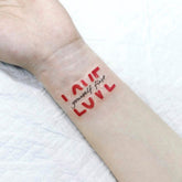 Waterproof Temporary Tattoo Sticker Korean Style Red English Design Body Art Fake Tattoo Flash Tattoo Arm Female Male