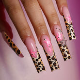 YICKYUE - 24pcs French Leopard False Nails European Long Ballet Press on Nails Full Cover Spice Girls Y2k Sweet Cool Style Fake Nail Tips