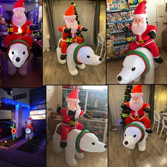 Yickyue 6FT Inflatable Christmas Decoration for Home Outdoor Xmas Party Santa Claus Decor Garden Yard Decoration