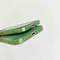 Green silicone phone case for iphone 11 12 mini pro max 7 8 plus se 20 x xr xsmax butterfly tulip flower cute cover capa