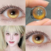 YICKYUE 1 Year 2Pcs Korean Cosplay Colored Contact Lenses Myopia Halloween Anime Cyber Pink Color Contacts with Power Foggy Red