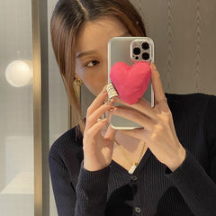 Ins Luxury 3D Flower Holder Case For iPhone 11 12 13 Pro Max X XS XR 7 8 Plus Down Jacket Stand Silver Plating MetalJacket Cover