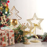 Yickyue Christmas Ornaments Ornaments Wholesale Pentagram Christmas Tree Candle Holder Christmas Candle Holder Home Decoration