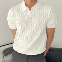 Hearujoy New Fashion Knit Polo Shirts Men Korean Style Slim Fit Solid Short Sleeve Top Summer Trend Premium Polos Tshitrt For Mens