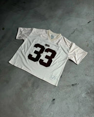 Hearujoy 90s Streetwear Summer Trendy Street Retro Hip-hop Jersey Football Clothes Couple Short-sleeved T-shirt Y2K Trend Splicing Number 33 Tops