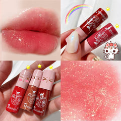 Moisturizing Velvet Mini Glitter Clear Lip Gloss Long Lasting Matte Air Lip Glaze Tint Sexy Red Liquid Lipstick Makeup Cosmetic
