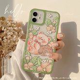 Good friend bear soft silicone phone case for iphone 12 mini 11 pro max 8 7 plus x xr xsmax cute cartoon lovely conque cover