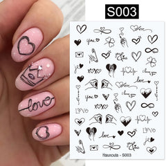 Winter Xmas 3D Nail Sticker Christmas Elk Santa Snowflake Rabbit Cartoon Slider Design Polish Nails Decals Nail Art DIY Decor