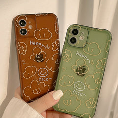 Happy flower phone case for iphone 7 8 plus x xr xs max 11 12 mini pro max se 2020 couples soft silicone protective cover capa