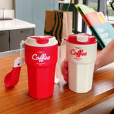 420ml/620ml Portable Stainless steel 304 Coffee Mug With Rope New Fashion Thermos Mug Travel Thermal Cup For Gifts