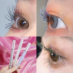 1pcs Diamond Shiny Charm Mascara Volume Waterproof Curling Eyelashes Extension Cosmetics Makeup Silk Quick Dry Glitter Mascara