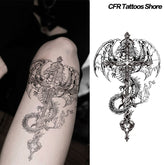 YICKYUE - Temporary Tattoos Dragon Cross Herbal Juice Tattoo Stickers Fake Tatto Stickers on Face Hotwife Festivals Accessories 2025 Gift