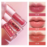 Yickyue Mirror Lip Glaze Water Light Bubble Lip Oil Transparent Glass Non-stick Cup Lip Gloss Moisturizing Waterproof Make Up Cosmetic