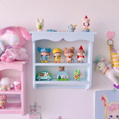 Yickyue Living Room Storage Shelf Girls Bedroom Wall Decoration Shelf Children's Desk Desktop Finishing Tools Doll Model Display Stand