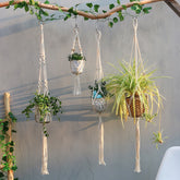 4 Pack Macrame Plant Hanger Indoor Outdoor Hanging Planter Bohemian Decor Basket Flower Pot Holder Garden Home Decoration