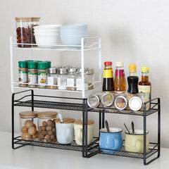 Yickyue Iron Kitchen Storage Rack Closet Shelf Dish Drying Rack Spice Jars Holder Seasoning Bottles Shelves Spice Rack Kitchen Organizer