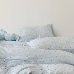 YICKYUE - INS Korean Cream Pastel Dot Cotton Bedding Set – 4 Pieces