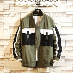 YICKYUE - Casual Patchwork Jackets For Men's Baseball Uniform Bomber Spring Autumn Fashion Clothing Oversize 4XL 5XL