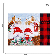 Yickyue Christmas red and black plaid Christmas tree skirt Christmas apron Christmas stocking tablecloth set home decorations