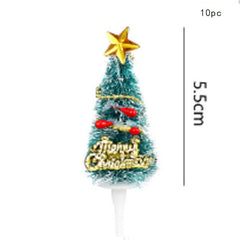 Yickyue Christmas Wreath Xmas Tree Cake Decoration Grass Circle Small Bell Cake Topper Kids Favor Merry Christmas Gifts Pendants