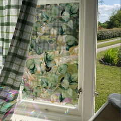YICKYUE - Rainbow Leaf Privacy Window Film - Double-Sided, Static Cling, Removable, Mildew Proof PVC, Nature-Inspired Design for Home & Office, 1 Sheet