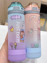 Summer Beautiful Gradient Color Plastic Straw Cup Korean Girl Sports Portable Children Students Drop-proof Portable Water Cup