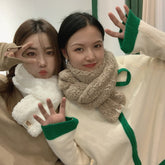 Women Scarf Winter Cartoon Plush Bear Scarf Female Korean Scarf Ins Student Sweet Lamb Wool Thick Cute Cute Scarf