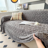 YICKYUE - Super Warm Blanket for Sofa Coral Fleece Sofa Blanket Towel for Winter Soft Thick Couch Cover for Living Room 1/2/3/4 Sofa Cover
