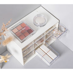 Transparent 9 Grid Desktop Storage Box Stationery Organizer Makeup Organizer Drawer Jewelry Storage Box Makeup Box DIY Tape Box