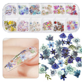 1Box 3D Mix Maple Leaf Christmas Wood Pulp Nail Flakes Emulation Butterfly Colorful Flowers Nail Art Sequins Manicure Decoration