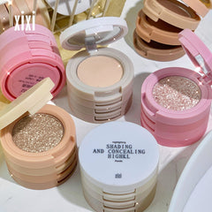 Yickyue Adorable 4-layer Bento Eyeshadow Palette 4 Colors Eye Shadow Palette Glitter Pearly Eyeshadow Eyes Make Up Cosmetics Maquiagem