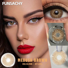 YICKYUE - 1 Pair Colored Contact Lenses for Eyes Blue Lenses Lens Gray Contacts Green Eye Natural Lenses Fashion Lens Beauty