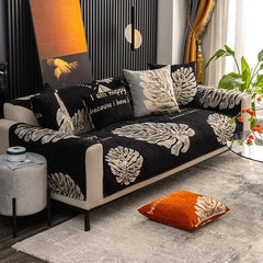 Black Sofa Covers Modern Chenille Sofa Cushion Seasons Universal Non-slip Armchair Couch Cover Sofa Cover Towel for Living Room
