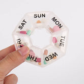 7 Days Medicine Pill Box Mini Round Portable Travel Storage Vitamin Box Sort Tablet Holder Organizer Container Cases RANDOM