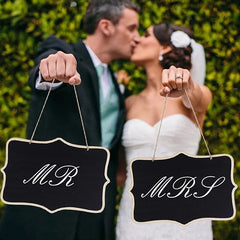1pc Wooden Blackboard Rustic Wedding Decoration Hanging Pendnat Birthday Party Baby Shower Home Decor Door Sign Message Board
