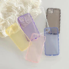 transparent wave mobile phone case Phone Case For iPhone 11 12 13 Pro Max X XS XR 7 8 Plus SE2 mini Full Lens Protection Cover