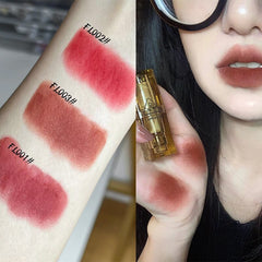 Yickyue Matte Lipstick Amber Transparent Square Tube Lipstick Waterproof Lip Gloss Long Lasting Non-Stick Cup Lip Tint Korean Cosmetics
