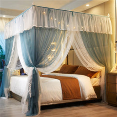 Luxury Double-deck Romantic Lace Princess Style Floor-standing mosquito net Suitable for 1.2m 1.5m 1.8m 2m Bed Room Decoration