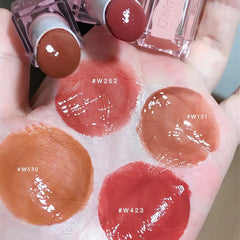 Yickyue Mirror Jelly Lipstick 4 Colors Moisturizing Natural Non-Stick Cup Tinted Lip Blam Red Brown Sexy Lasting Lips Makeup Cosmetic