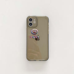 Gradient smiley happy phone case for iphone 12 11 pro max mini 7 8 plus se x xs max xr cute cartoon cover capa shell funda